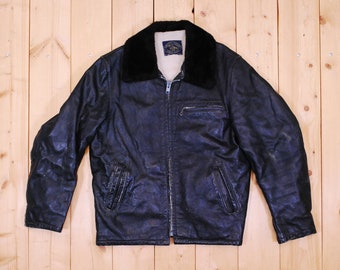 Vintage 1960's/70's Black GOLDEN BOY GARMENT Bomber/Motorcycle Jacket / Retro Collectible Rare