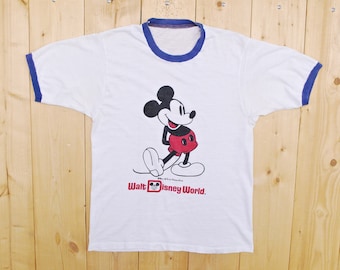 希少 70s Disney　ディズニー　ミッキーマウス　ラグラン Tシャツ 激レアデッドストック 70s ミッキーマウス ディズニー