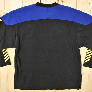 Vintage 1980's/90's TOMMY HILFIGER Long Sleeve T-Shirt / Hip Hop / Tommy Jeans / Neoprene Shoulder Patches / Retro Collectable Rare image 4