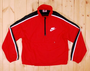 Vintage 1970's NIKE Orange Swoosh Nylon Hooded Sweatshirt Vintage 1970's NIKE Orange Swoosh Nylon Hooded Sweatshirt