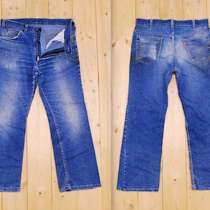 Vintage 1960&#39;s/70&#39;s Men&#39;s LEVIS Orange Tab Denim Flare Jeans / Bellbottom / BoHo Chic / Retro Collectable Rare