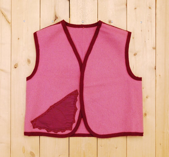 Vintage 1950's/60's Pink Inuit Wool Blanket Vest with… Gem
