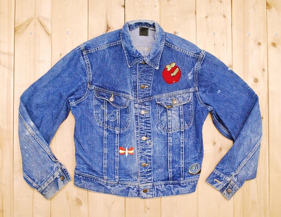 Vintage 1960 s 70 s LEE Denim Jean Jacket With Patch and