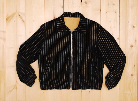 Vintage 1950's/60's Black Corduroy Ricky Jacket wi