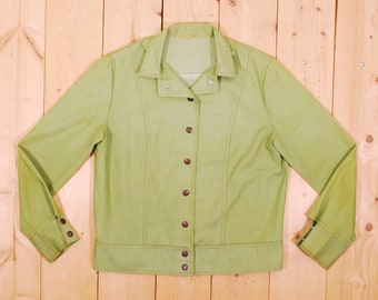 Vintage 1970's GWG SHE Green Denim Jean Jacket / Retro Collectible Rare