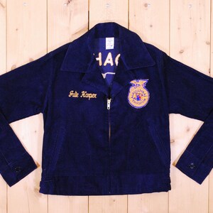 Vintage 1970's/80's Navy Blue FFA Corduroy Chore Jacket / Idaho