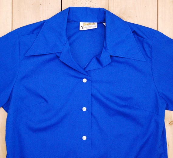Vintage 1960's Blue KING LOUIE Women's BOWLING Shirt / Plaza