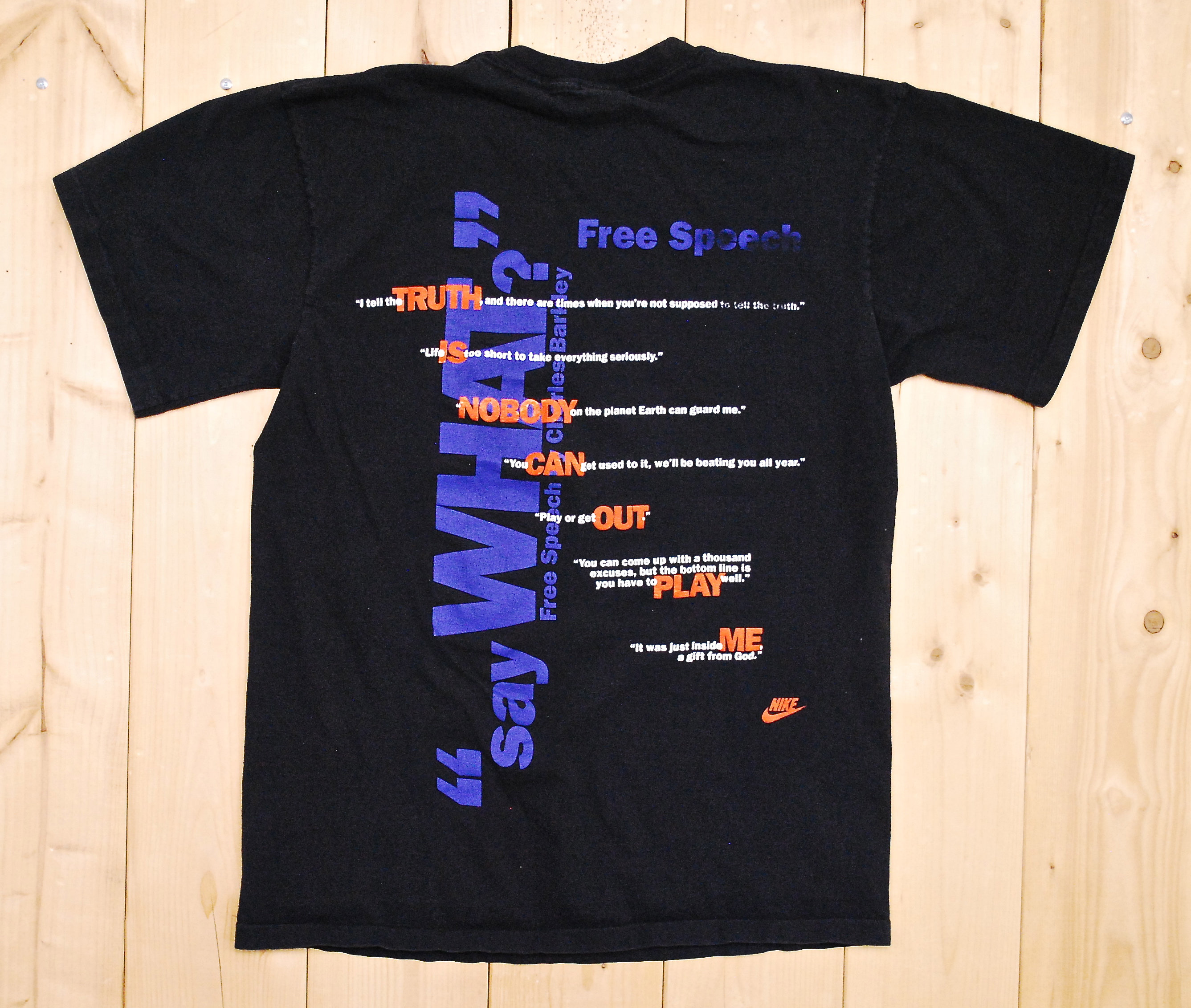 Vintage 1990 s NIKE Charles Barkley say What Free Speech T shirt Made in U.S.A. Retro Collectable Rare Etsy Canada