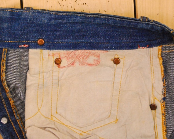 Vintage 1940's/50's GWG Donut Button Denim Jeans … - image 8