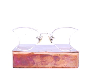 Vintage 1910's/20's AMERICAN OPTICAL White Gold Antique Optical Frames / Retro Collectable Rare #2723
