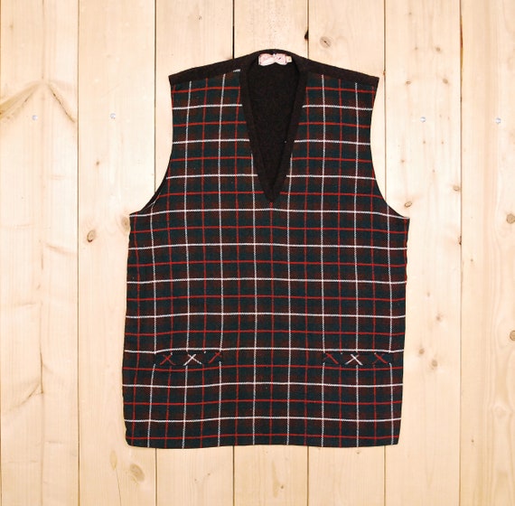 Vintage 1940's/50's JANTZEN Plaid Sweater Vest / R