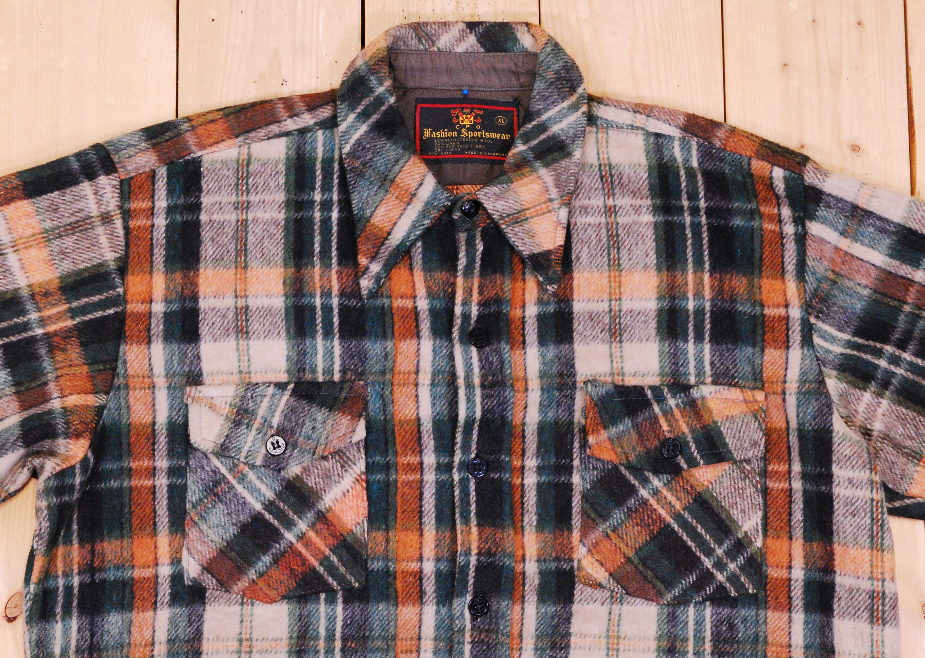 Vintage 1960's/70's CPO Fashion Sportswear Wool Plaid Shirt Vintage 1960's/70's CPO Fashion Sportswear Wool Plaid Shirt