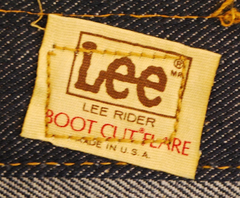 Retro Collectable Rare Vintage DEADSTOCK 1960/'s70/'s LEE RIDER Denim Boot Cut Flare Jeans Made in U.S.A