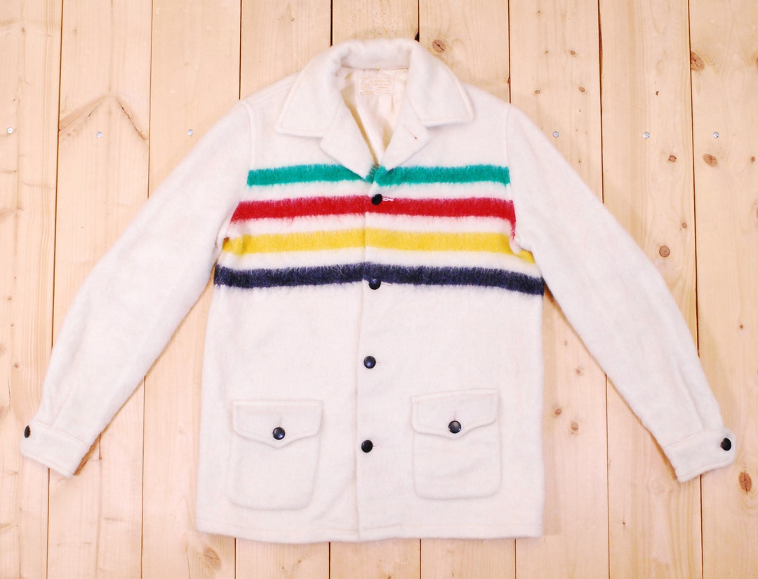 60-70s Canada製 Hudson's Bayウールコート 古着 60-70s Canada製 Hudson's Bay マルチ ボーダー ウール