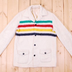 Vintage 1960&#39;s/70&#39;s HUDSON&#39;S BAY Wool Blanket Jacket / Traditional Stripe / Retro Collectable Rare