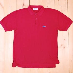 Vintage 1980&#39;s/90&#39;s Maroon IZOD LACOSTE Pique Polo Shirt / Retro Collectable Rare
