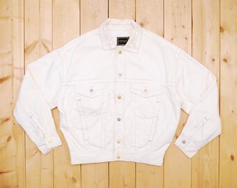 VERSACE JEANS White Denim Jean Jacket 