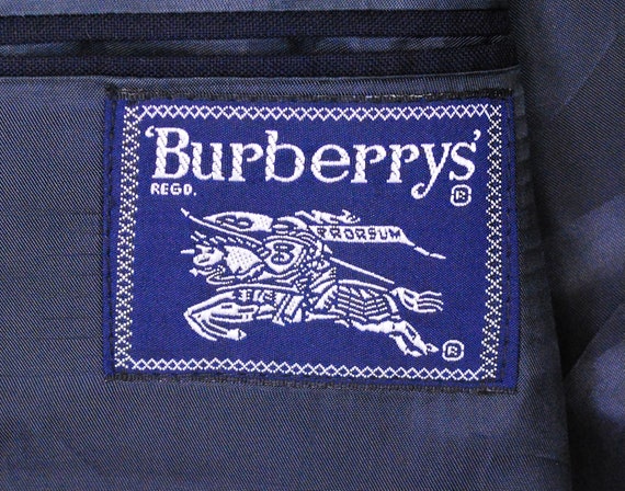 Vintage 1980's/90's Navy Blue Men's BURBERRYS Sui… - image 3