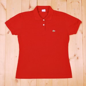 Vintage 1980&#39;s/90&#39;s Maroon Women&#39;s LACOSTE Polo Shirt / Retro Collectable Rare