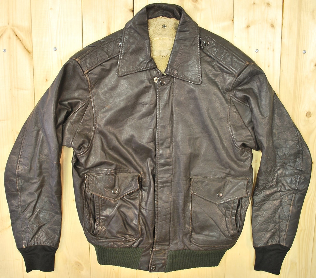 Vintage 1970's/80's Leather A2 Style Bomber Jacket / Retro Collectable Rare - Etsy Vintage 1970's/80's Leather A2 Style Bomber Jacket / Retro Collectable Rare - Etsy