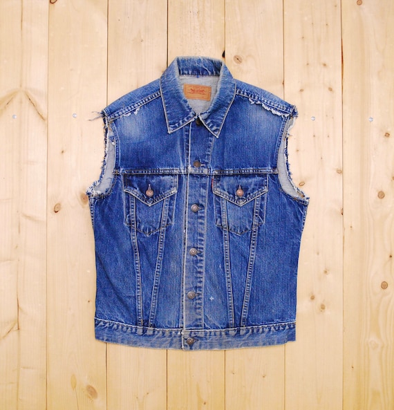 Vintage 1960's/70's LEVIS BIG E Denim Jean Vest /… - image 1