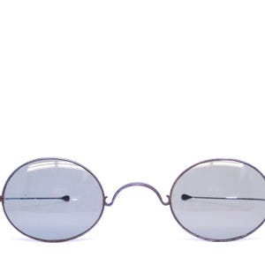 Vintage 1850&#39;s - 1890&#39;s Antique Grey Tinted Straight Temple Sunglasses / Civil War Era / Retro Collectable Rare / #2793