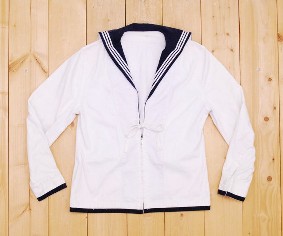 Vintage White 1930's/40's Navy Shirt / Sailor Top
