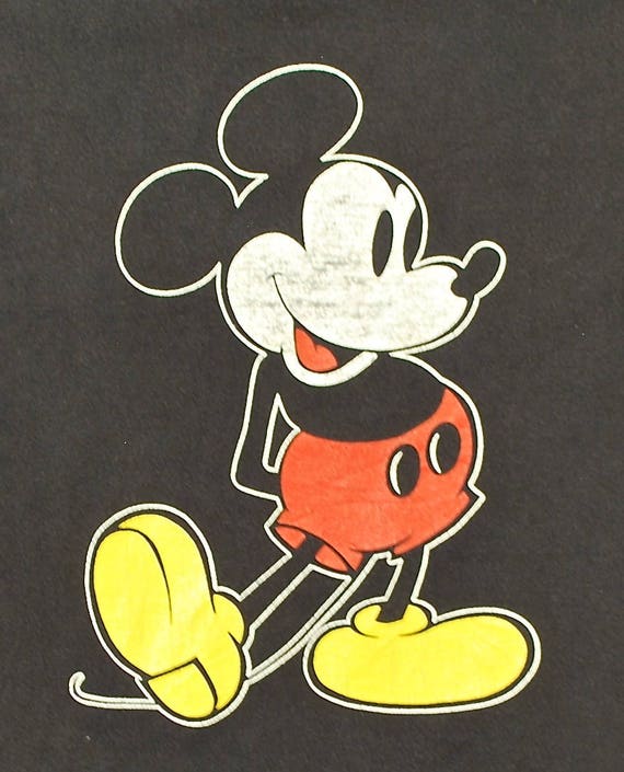 Vintage 1970's MICKEY MOUSE Black T-shirt / DISNEY / Retro