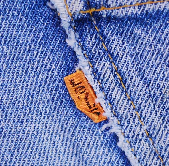 Vintage 1960's/70's Trashed LEVIS Big E Orange Ta… - image 5