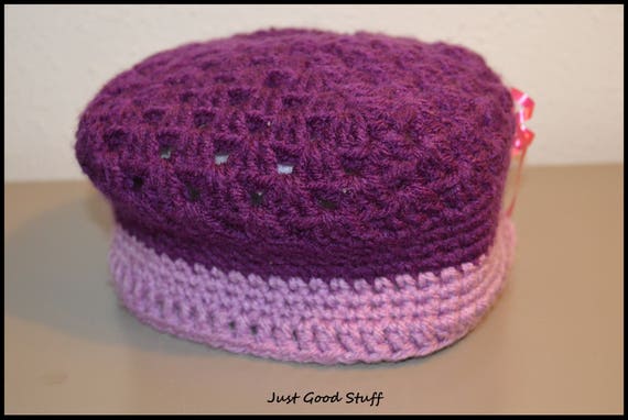 Little Girls Handmade Knitted Hat with a Beautifu… - image 2