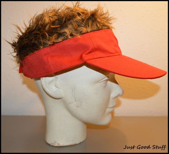 Men S Novelty Baseball Cap Fake Flair Hair Sun Black And Etsy