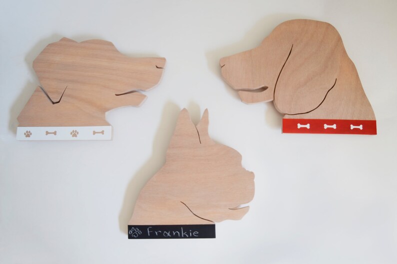 Bulldog Leash Holder dog shape Handmade Unique Pet Storage Leash Hook Dog Accessories Blackboard Chalkboard