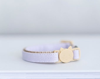 Lavender Linen Cat Collar, Pastel Cat Collar, Lavender Cat Collar, Linen Cat Collar, Purple Cat Collar, Spring Cat Collar