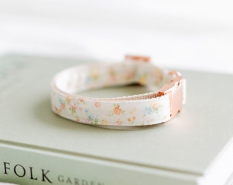 Floral Dog Collar - Antique Yellow | Wedding Dog Collar, Girly Dog Collar, Pink Dog Collar, Yellow Dog Collar, Flower Dog Collar, Floral Bow