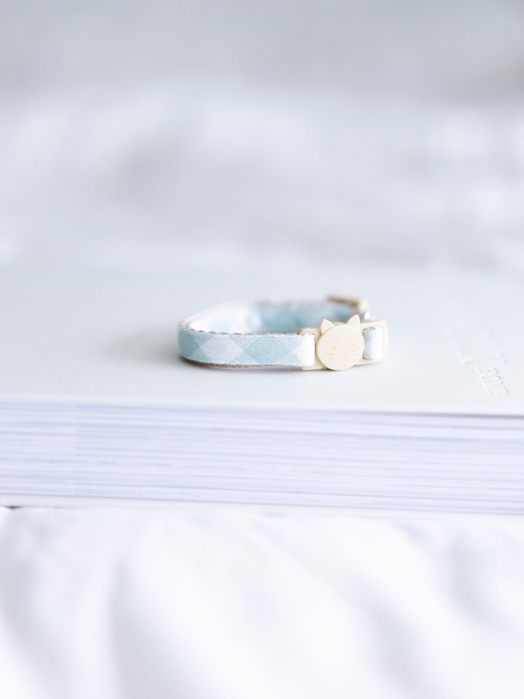 Cat Collar Mint Check Trendy Cat Collars Picnic Checker Etsy