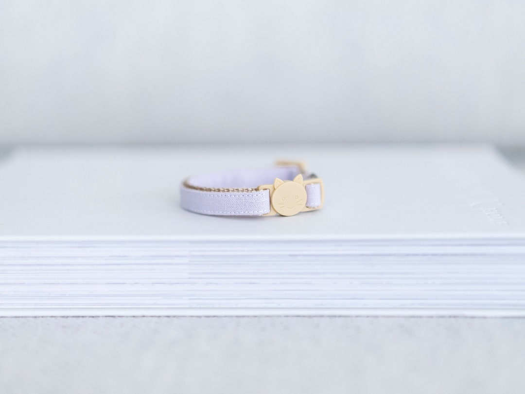 Lavender Linen Cat Collar, Pastel Cat Collar, Lavender Cat Collar, Linen Cat Collar, Purple Cat