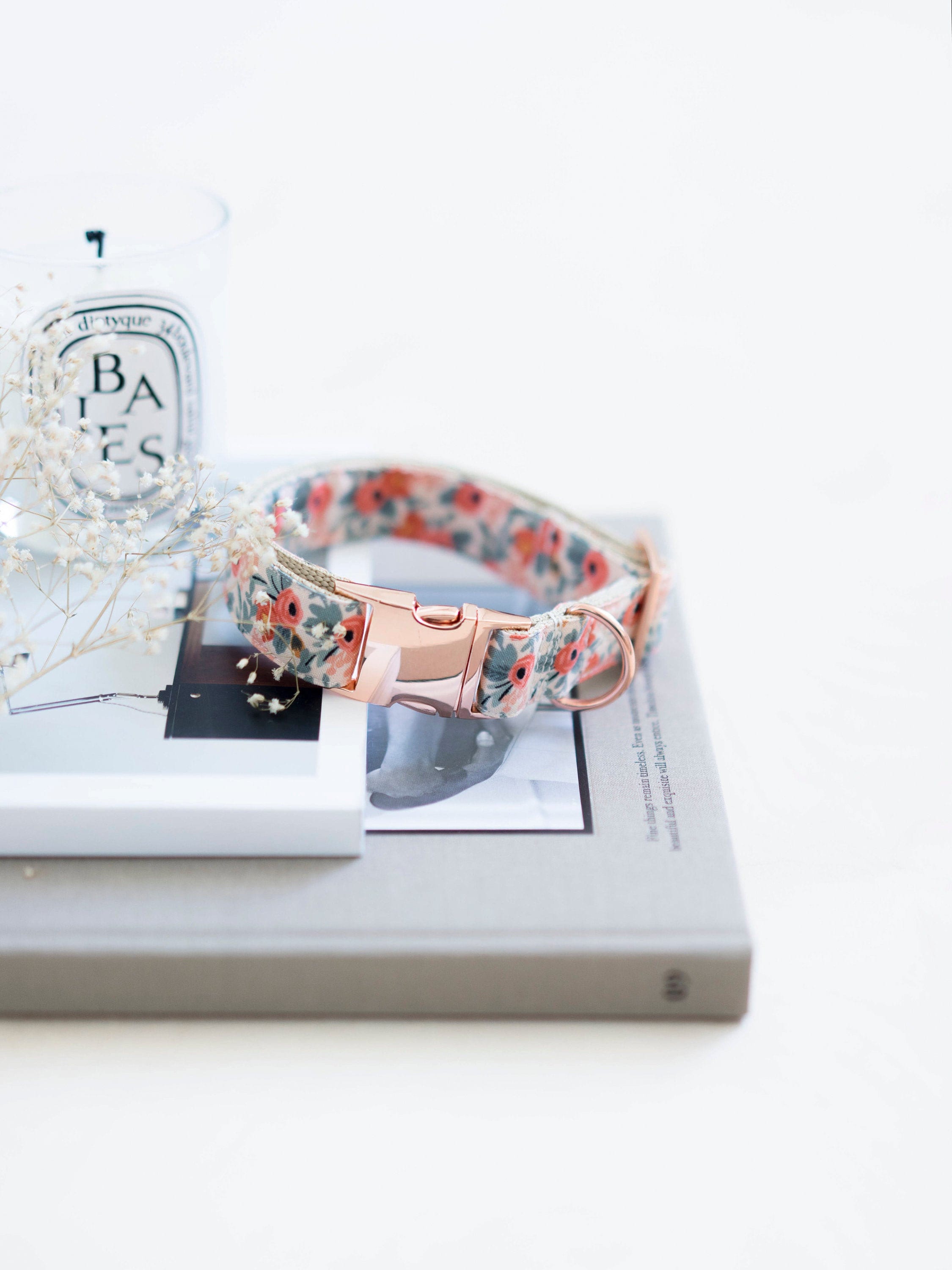 Floral Dog Collar - Pink Rifle Paper Co Rosa | Wedding Dog Collar, Gi…