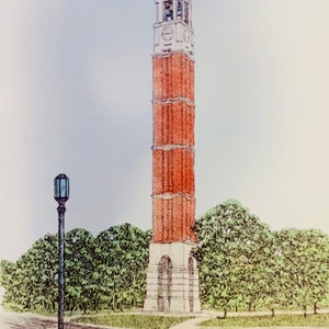 Purdue University Tower, av den välkände konstnären Martin Barry