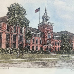 Universidad Stetson, dibujada por el conocido artista Martin Barry