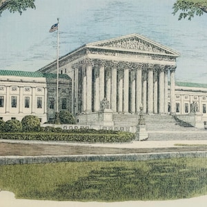US Supreme Court, pen and ink watercolor by well known Maryland artist Martin Barry. image 1