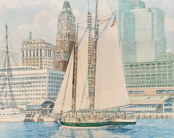 Lady Maryland , pen and ink watercolor print by Martin Barry .
