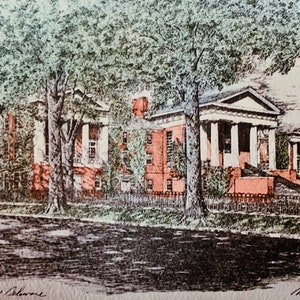Universidad de Delaware y acuarela en tinta del conocido artista de Maryland Martin Barry.