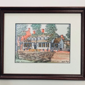 Raleigh Tavern, Williamsburg Virginia,Pen and ink watercolor by well known Maryland artist Martin Barry. image 3