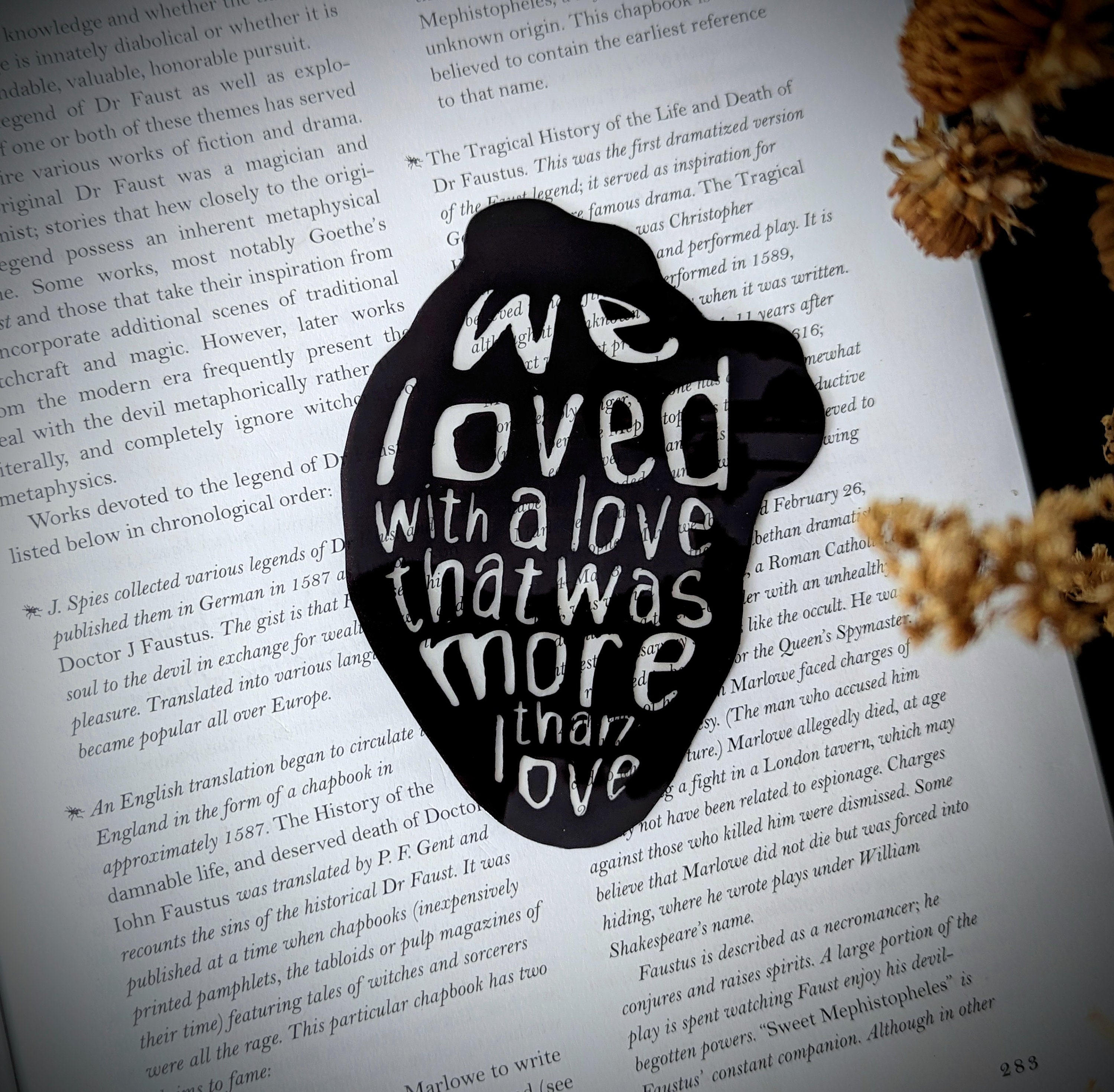 Clear Bookmark Annabel Lee Edgar Allan Allen Poe We Loved With A Love Gothic Halloween Horror Book Lover Reader Gift Handmade Artist