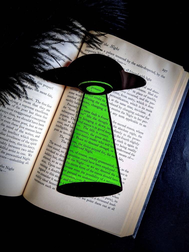 UFO Clear Bookmark Alien Abduction Abduct Goth Gothic Halloween Horro…