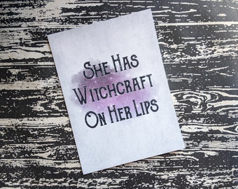 She Has Witchcraft On Her Lips Art Print 5x7 Framed Print Home Wall Decor Goth Halloween Horror Gift