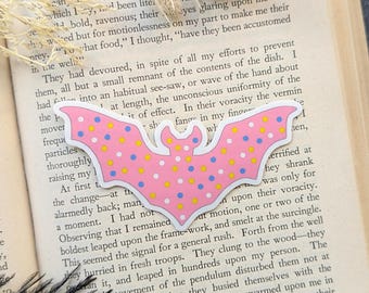 Vinyl Waterproof Sticker Bat Circus Frosted Cookie Design Pastel Gothic Horror Halloween Weird Dark Odd