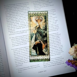 Clear Bookmark Alphonse Maria Mucha Clair de Lune The Moon French Art Nouveau Gift Dark Academia Handmade Artist Book Reader Gift