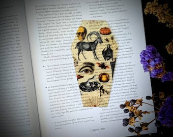 Clear Bookmark Coffin Halloween Witchcraft Mystical Goth Gothic Horror Creepy Oddities