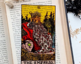 Clear Bookmark The Empress Tarot Card Witch Witchcraft Goth Gothic Halloween Horror Creepy Handmade Artist Book Reader Lover Gift